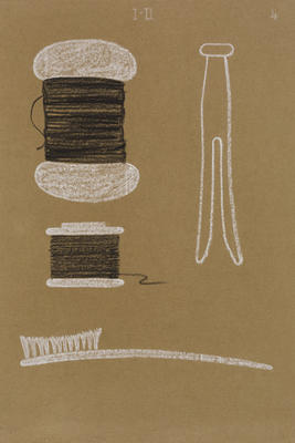 Vivian Smith; Untitled (Spools, clothes peg and toothbrush); Unknown; 1988/27/187