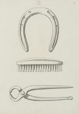 Untitled (Horseshoe, brush and pliers)
