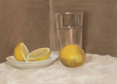 Still Life with Glass and Lemons
