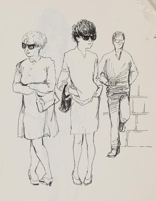 Joan Grehan; Untitled (Three figures, study); 2014/1/17