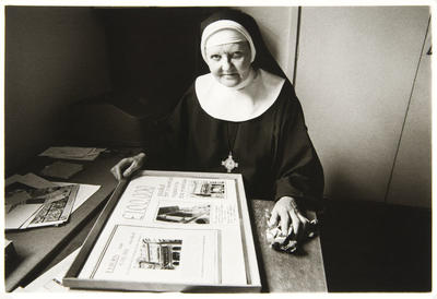 Mother Edmund Campion, Prioress of Tyburn. She is responsible for the spiritual and temporal needs of the community.