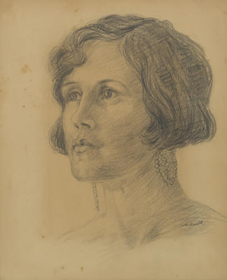 Untitled (Portrait of a woman with big earrings)