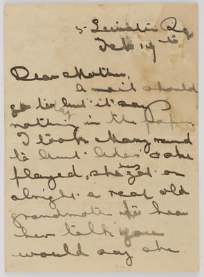 Letter from Edith Collier to Eliza Collier Feb 19th.