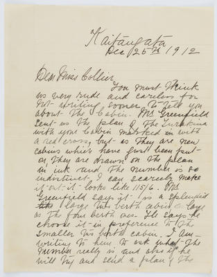 Margaret Frazer; Letter written to EMC from Margaret Frazer December 26 1912.; 26 Dec 1912; A2015/1/298