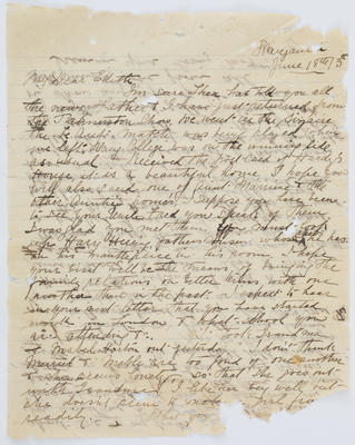 Eliza Collier; Letter to EMC written by her mother Eliza Collier 18 June 1913 [year presumed].; 18 Jun 1913; A2015/1/308