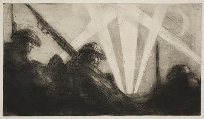 Vivian Smith; Untitled (Group of soldiers against a night sky); 1933; 1988/27/376