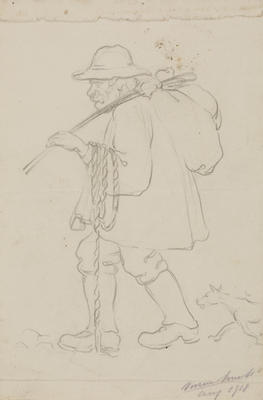 Vivian Smith; Untitled (Man with a coat and swag); Aug 1918; 1988/27/559