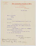 Letter from The Canterbury Society of Arts to Edith Collier